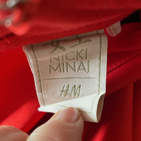 Niki Minaj x  For H&M fitted long sleeve dress red orange size xs form fitting - Picture 11 of 14